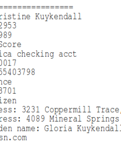 US dobssn CC FullzCVV x 10 item pack1 Dark Net Market
